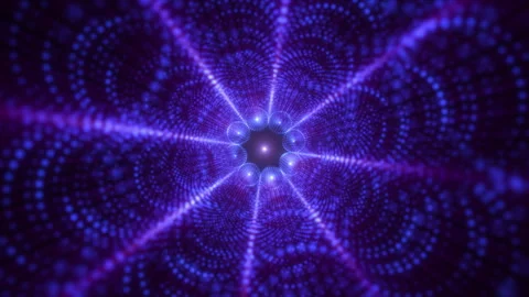 Incredible magical sci-fi rotating abstract futuristic looped space shape bac Stock Footage 258955717