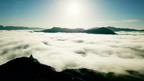 Incredible mountain above the sky Stock Footage 99539636