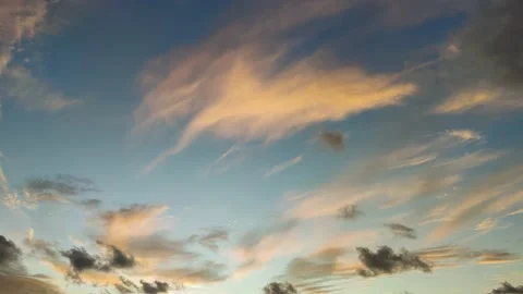 Incredible Movement of Light and Dark Clouds in the Blue Sky. Stock Footage 221652352