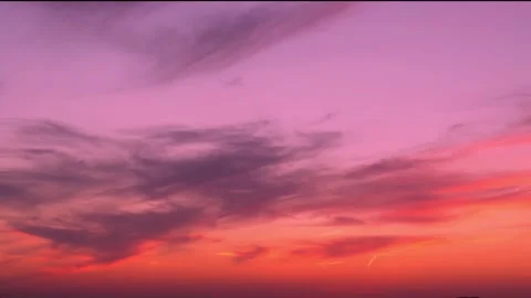 Incredible Multi Colored Sunset Sky and Cirrus Cloud in Sunlight and Sun Fast Ti Stock Footage 316751466