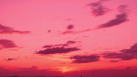 Incredible Multi Colored Sunset Sun Sky and Light Colorful Clouds Time Lapse Sun Stock Footage 316751709