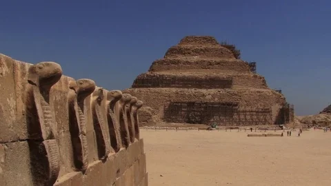 The Incredible Step Pyramid Of Djoser In Saqqara, Egypt Stock Footage