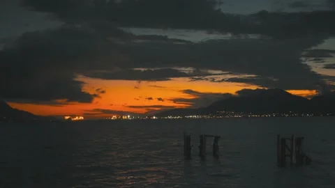 Incredible Sunset down the ocean Stock Footage 150511187