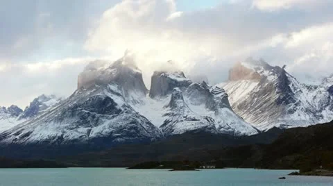 Incredible sunset timelapse of Torres del Paine Stock Footage 12475845
