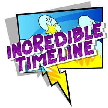 Incredible Timeline - Vector illustrated comic book style phrase on abstract  Stock Illustration