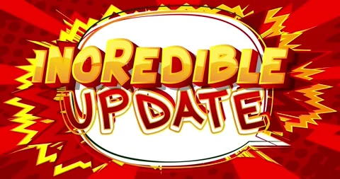 Incredible Update. Comic Book Word Stock Footage 165708097