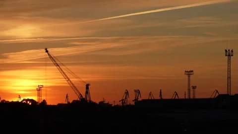 Incredible view of harbor after the sun goes down Stock Footage 260445913