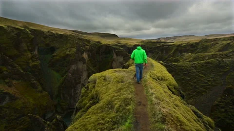 Incredible View over the Edge of a Massive Canyon River. Stock-Footage 52321625