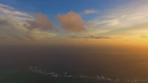 An incredible view of with quadrocopters the sky in the rays of the sunset Stock Footage 72152920