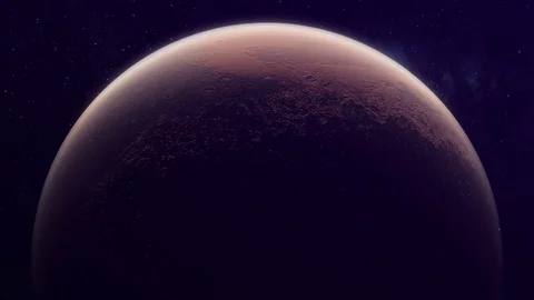 Incredible view from space to Mars, Red Planet, Realistic 3D graphics, Stock Footage 96137545