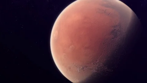 Incredible view from space to Mars, Red Planet, Realistic 3D graphics, Stock Footage 96263970