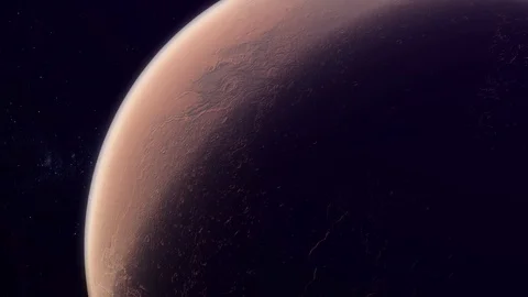Incredible view from space to Mars, Red Planet, Realistic 3D graphics, Stock Footage 96264002