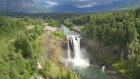 Incredible Waterfall in Mountains Stock Footage 99295417