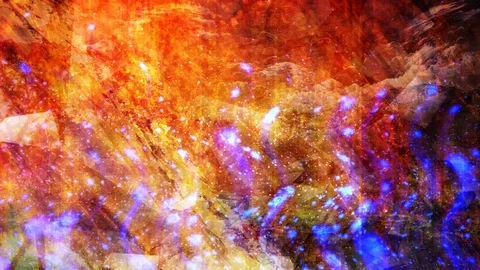Incredible Wavy Bendy Light Pillars on Multicolored Dusty Backdrop Stock Footage 113138282