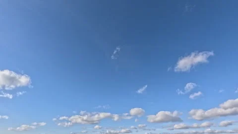 Incredibly beautiful cumulus textured clouds under blue sky Stock Footage 308391697