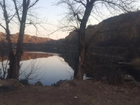 An incredibly beautiful quarry 스톡 사진