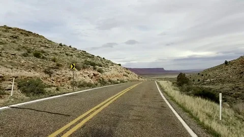 Incredibly beautiful spring landscape in Utah. Road driving POV. Geological Stock Footage 74750704