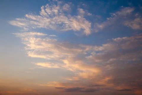 Incredibly beautiful sunset, clouds at sunset, colorful sunset Stock Photos