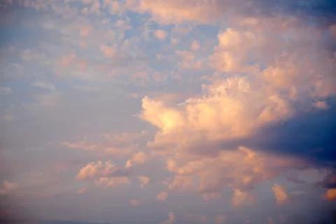 Incredibly beautiful sunset, clouds at sunset, colorful sunset Stock Photos