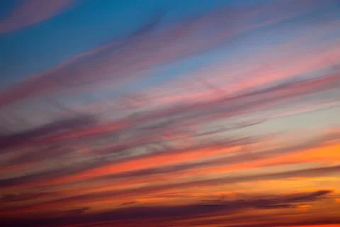 Incredibly beautiful sunset, clouds at sunset, colorful sunset Stock Photos