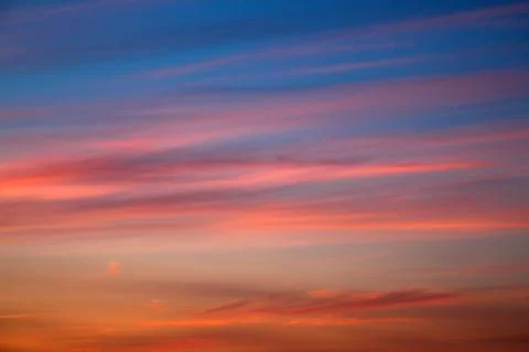 Incredibly beautiful sunset, clouds at sunset, colorful sunset Stock Photos