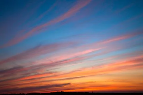 Incredibly beautiful sunset, clouds at sunset, colorful sunset Stock Photos