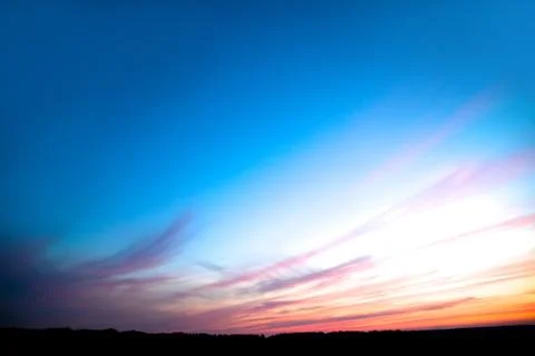 Incredibly beautiful sunset, clouds at sunset, colorful sunset Stock Photos