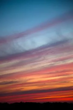 Incredibly beautiful sunset, clouds at sunset, colorful sunset Stock Photos