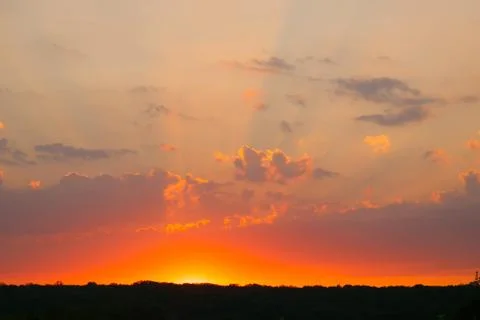 Incredibly beautiful sunset, clouds at sunset, colorful sunset Stock Photos