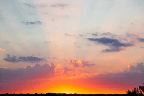 Incredibly beautiful sunset, clouds at sunset, colorful sunset Foto stock