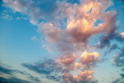 Incredibly beautiful sunset, clouds at sunset, colorful sunset Stock Photos