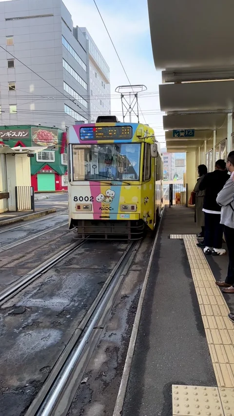 The incredibly efficient Hakodate City Tram Stock Footage 278827460