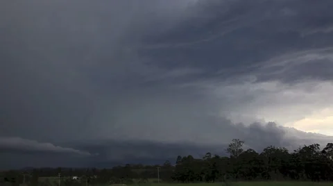 Incredibly Mean Supercell Appears over the Horizon Time Lapse Stock Footage 40833459