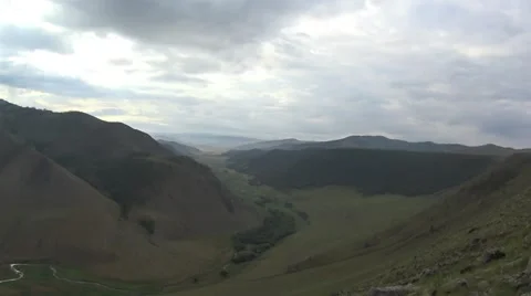 Incredibly View on The Vast Expanses of The Valley Near The River Stock Footage 57400616