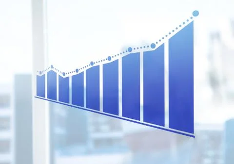 Incremental bar chart with bright background Foto stock