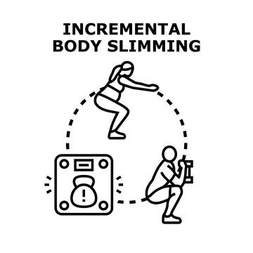 Incremental body slimming concept vector illustration Ilustración de archivo