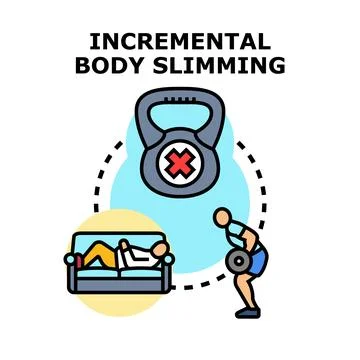 Incremental body slimming concept vector illustration Ilustración de archivo