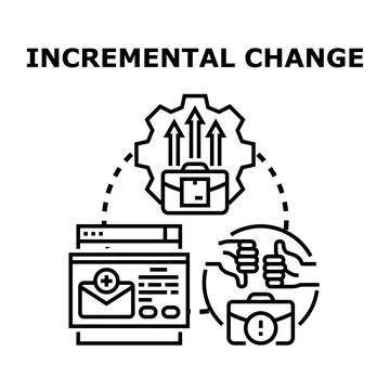 Incremental change process improving business performance Stock Illustration