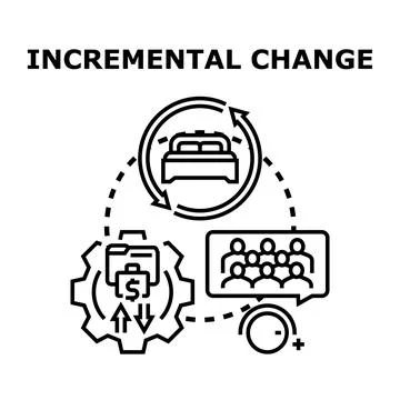 Incremental change process improving daily life and work Stock Illustration