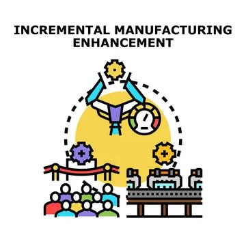 Incremental manufacturing enhancement process boosting industrial efficiency Stock Illustration