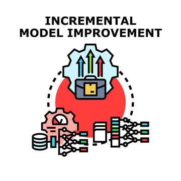 Incremental model improvement developing data analysis process Ilustração Stock