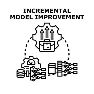 Incremental model improvement developing data analysis process Stock Illustration
