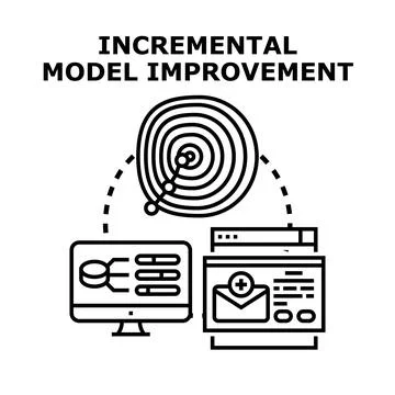 Incremental model improvement strategy for business development Stock Illustration