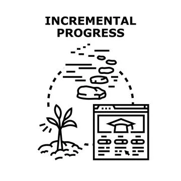 Incremental progress concept for business growth and development Stock Illustration