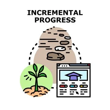 Incremental progress concept for business growth and development Stock Illustration