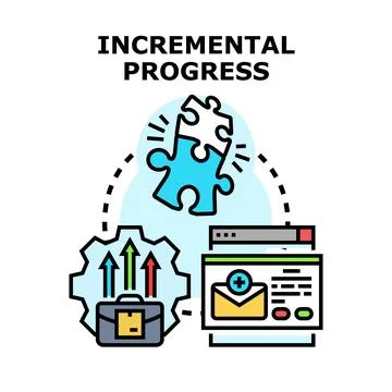 Incremental progress developing new business solutions Stock Illustration