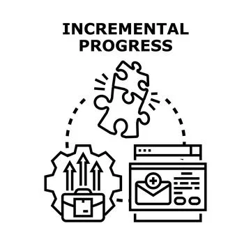 Incremental progress developing new business solutions Stock Illustration