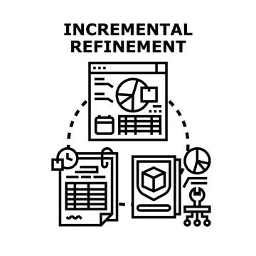 Incremental refinement process improving business development efficiency Stock Illustration