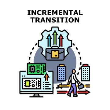 Incremental transition process for business development Stock Illustration