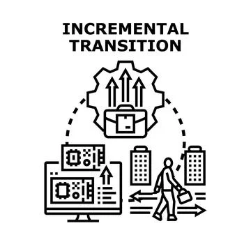 Incremental transition process for business development Stock Illustration